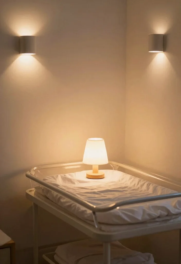 14 Changing Table Decor Ideas That Feel Cute & Practical 31 14 Changing Table Decor Ideas That Feel Cute & Practical - 11. Gentle Lighting 1