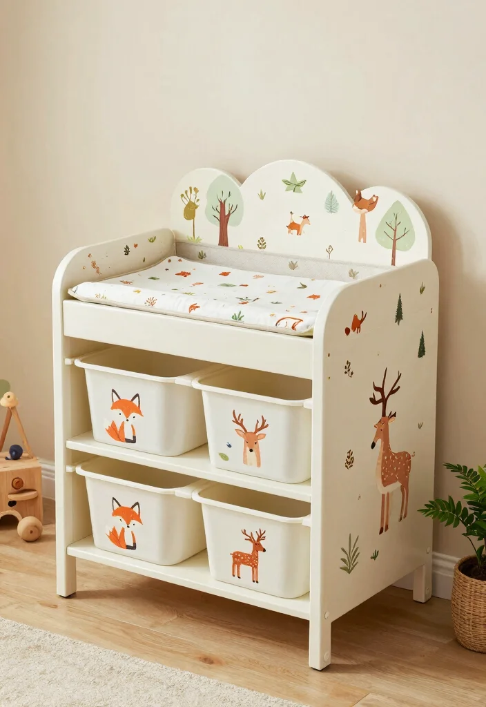 14 Changing Table Decor Ideas That Feel Cute & Practical 17 14 Changing Table Decor Ideas That Feel Cute & Practical - 7. Themed Decor 1