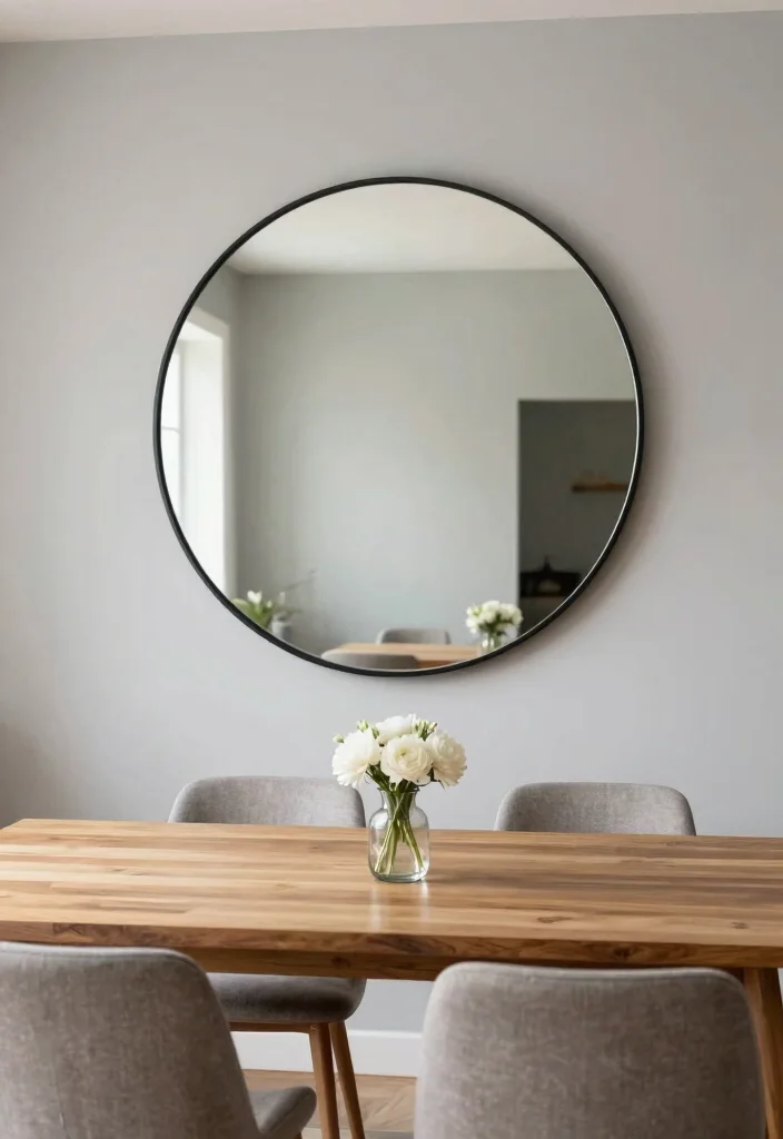 14 Dining Table Mirror Ideas That Reflect Style 1 14 Dining Table Mirror Ideas That Reflect Style - 1. Oversized Round Mirrors 1
