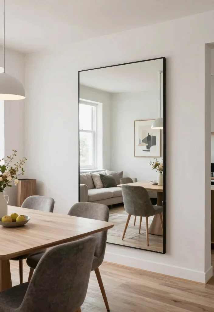 14 Dining Table Mirror Ideas That Reflect Style 63 14 Dining Table Mirror Ideas That Reflect Style - 13. Mirror Accents in Open Spaces 1