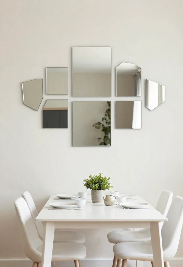 14 Dining Table Mirror Ideas That Reflect Style 12 14 Dining Table Mirror Ideas That Reflect Style - 2. Geometric Mirrors 1