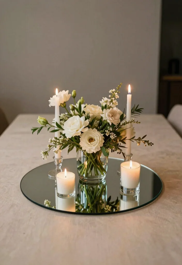 14 Dining Table Mirror Ideas That Reflect Style 49 14 Dining Table Mirror Ideas That Reflect Style - 9. Mirrored Centerpieces 1