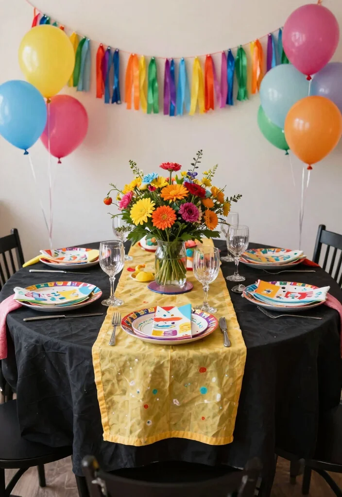15 Black Round Table Decor Ideas With Bold Contrast 51 15 Black Round Table Decor Ideas With Bold Contrast - 11. Celebratory Spirit 1