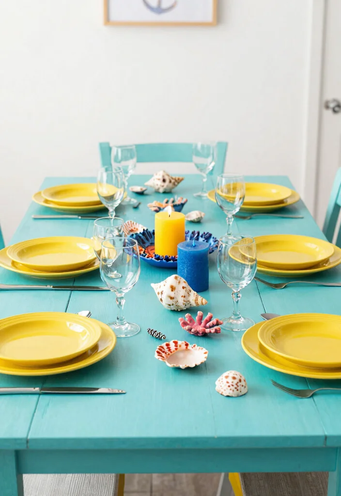 15 Blue Dining Table Ideas That Make a Bold Statement 3 15 Blue Dining Table Ideas That Make a Bold Statement - 3. Bold Turquoise Touch 1