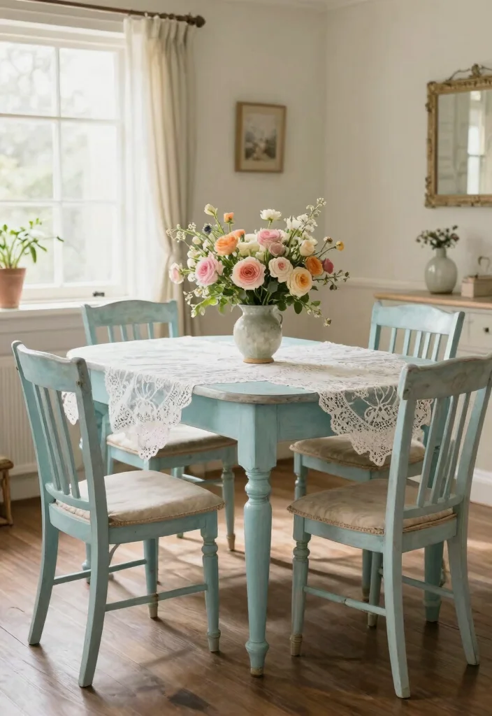 15 Blue Dining Table Ideas That Make a Bold Statement 16 15 Blue Dining Table Ideas That Make a Bold Statement - 6. Coastal Shabby Chic 1