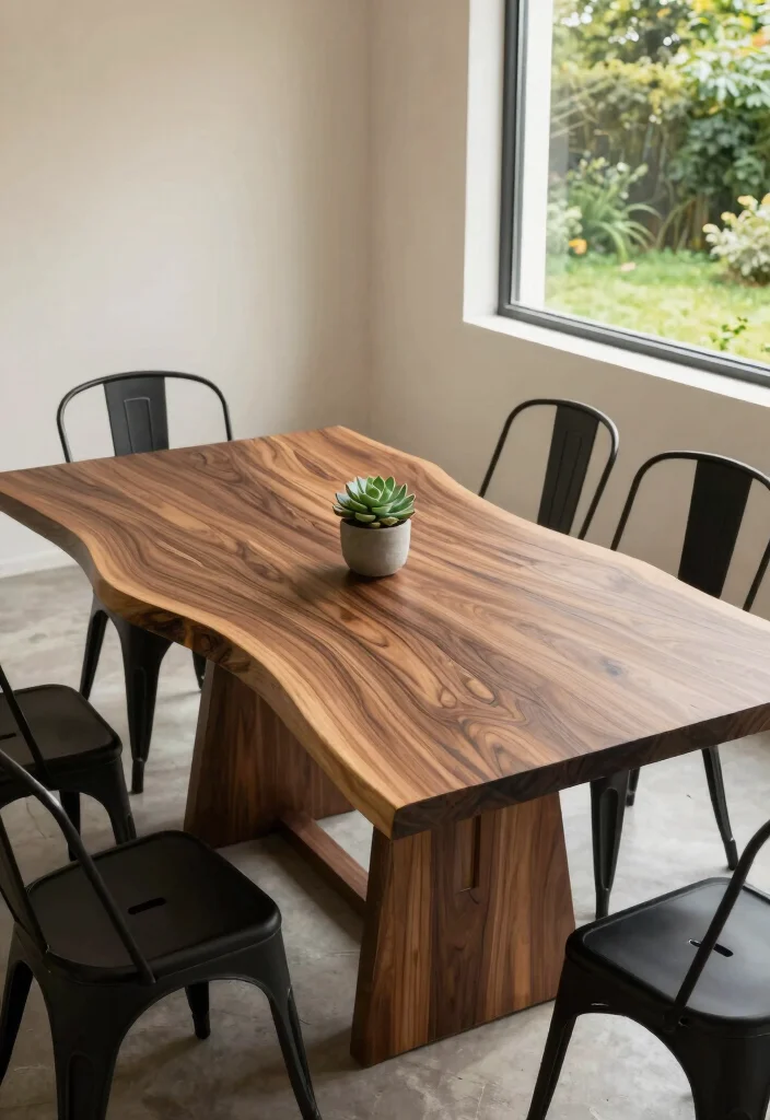 15 Custom Dining Table Ideas With Unique Character 12 15 Custom Dining Table Ideas With Unique Character - 2. Live Edge Elegance 1