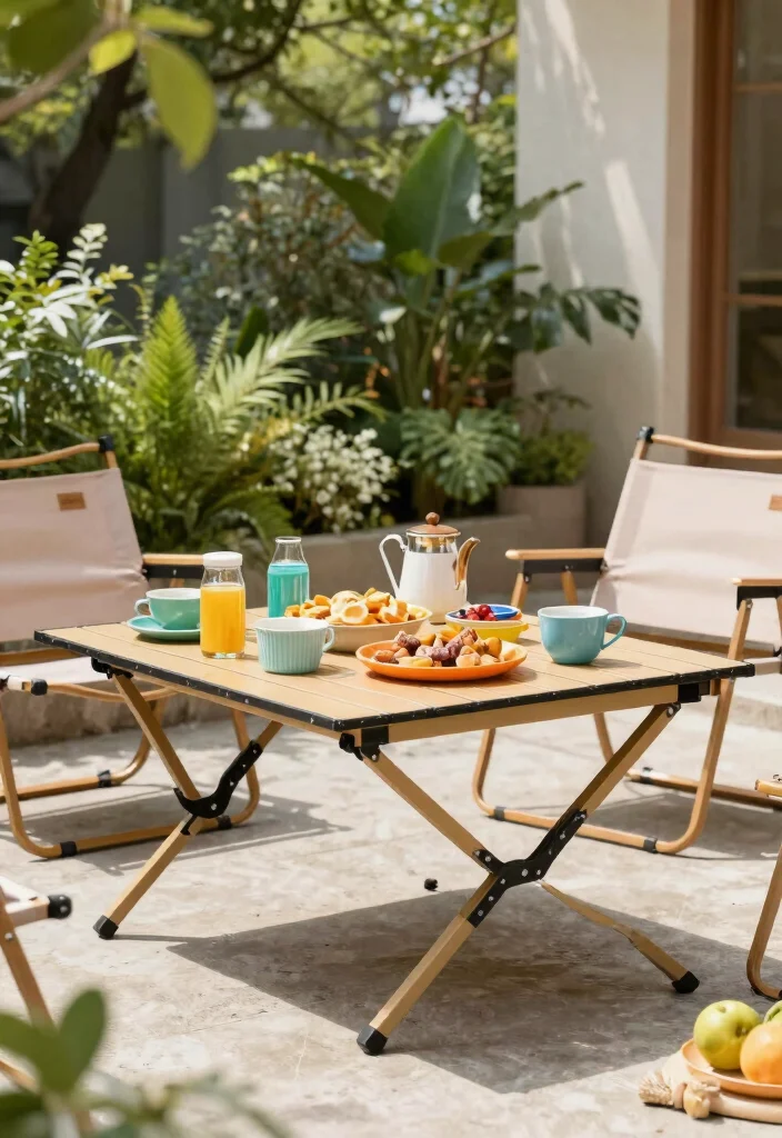 15 Dining Table Design Folding Ideas That Save Space 44 15 Dining Table Design Folding Ideas That Save Space - 14. Stylish Portable Folding Table 1