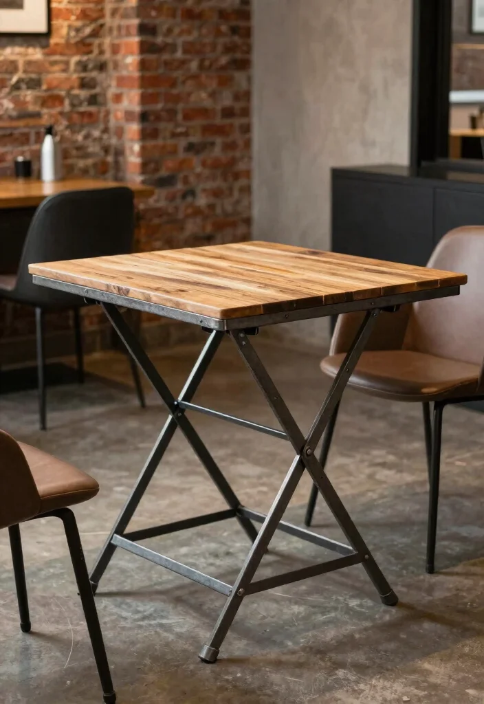 15 Dining Table Design Folding Ideas That Save Space 55 15 Dining Table Design Folding Ideas That Save Space - 15. Industrial-Style Folding Table 1