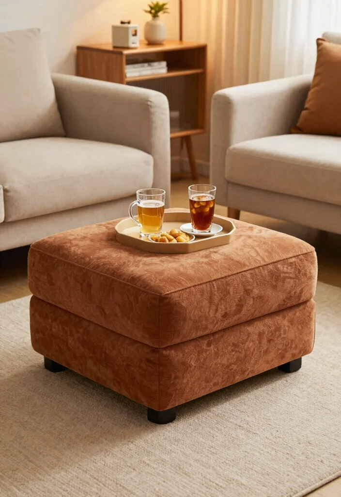 15 Dining Table Design Folding Ideas That Save Space 18 15 Dining Table Design Folding Ideas That Save Space - 8. Multi-Functional Ottoman Tables 1