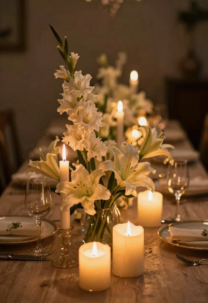 15 Dining Table Flowers Ideas That Elevate Instantly 54 15 Dining Table Flowers Ideas That Elevate Instantly - 14. Candlelit Floral Magic 1
