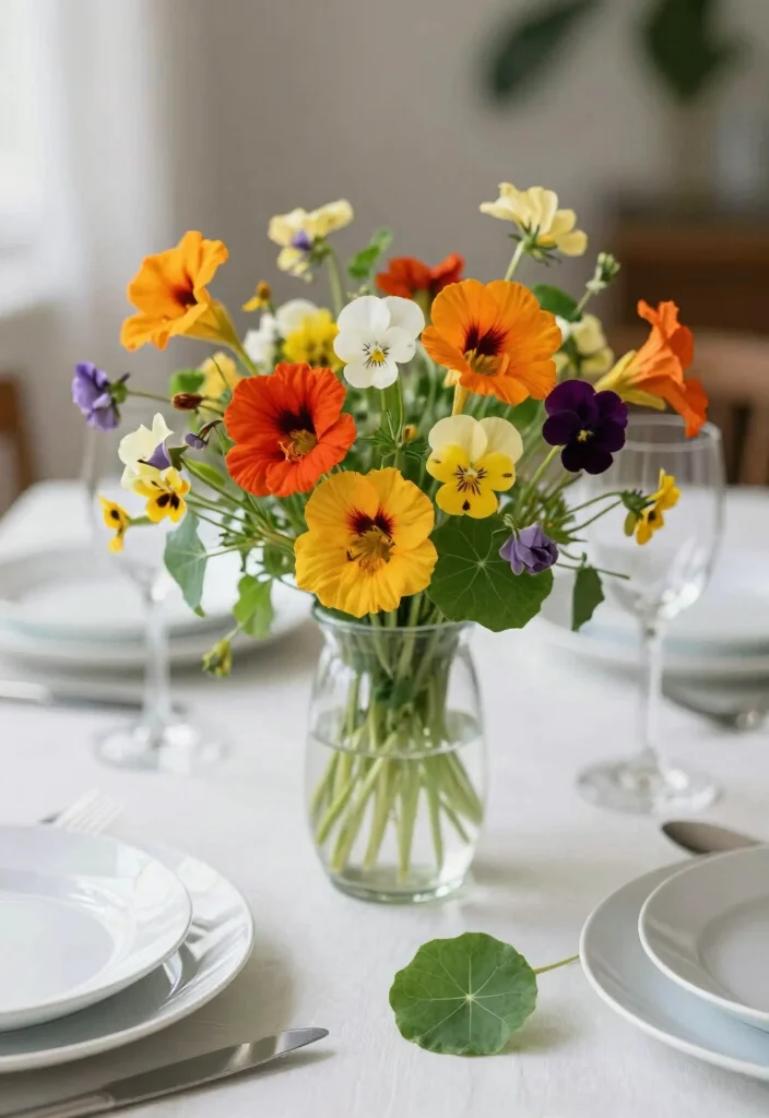 15 Dining Table Flowers Ideas That Elevate Instantly 26 15 Dining Table Flowers Ideas That Elevate Instantly - 6. Edible Flowers 1