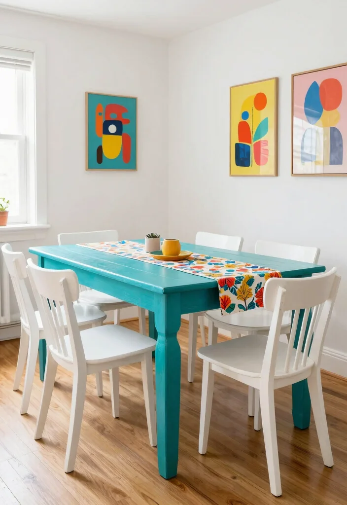 15 Dining Table Wooden Ideas With Timeless Warmth 39 15 Dining Table Wooden Ideas With Timeless Warmth - 9. Bold Color Finishes 1