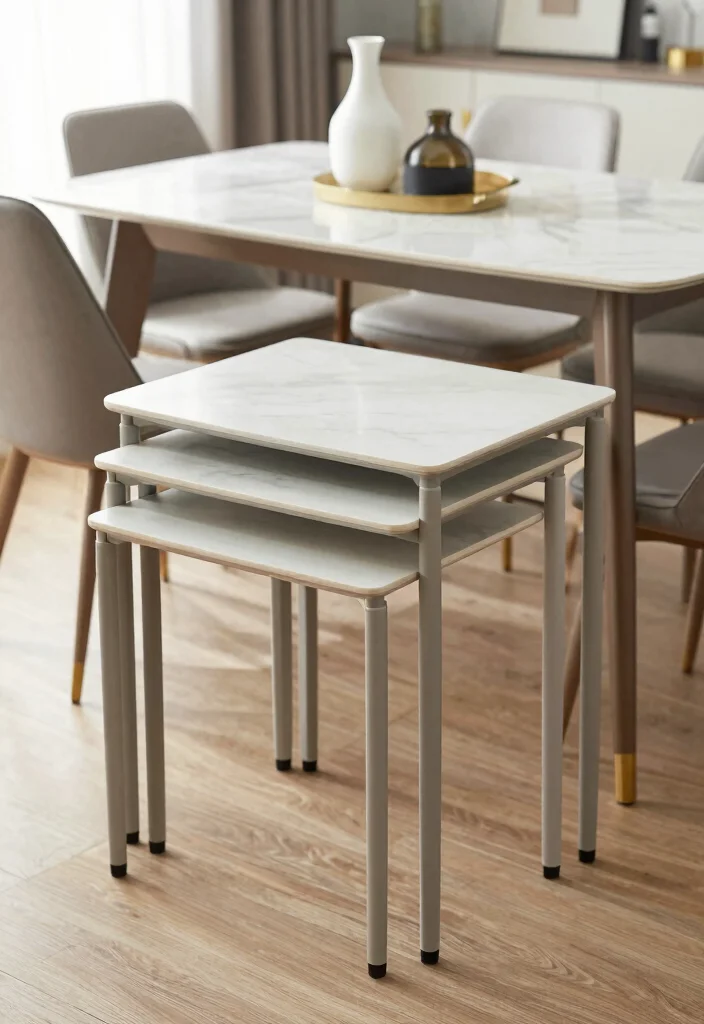 15 Dining Table for Small Spaces Ideas That Maximize Every Inch 39 15 Dining Table for Small Spaces Ideas That Maximize Every Inch - 9. Nesting Tables 1