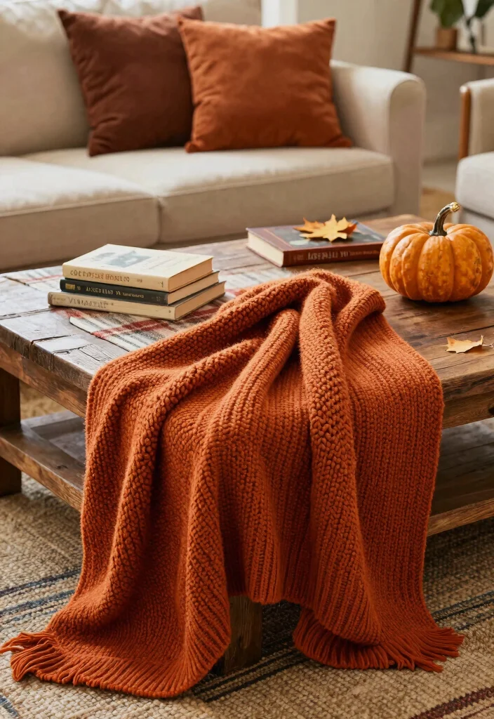 15 Fall Decor Coffee Table Ideas With Cozy Layers 1 15 Fall Decor Coffee Table Ideas With Cozy Layers - 1. Layered Textiles for Ultimate Comfort 1