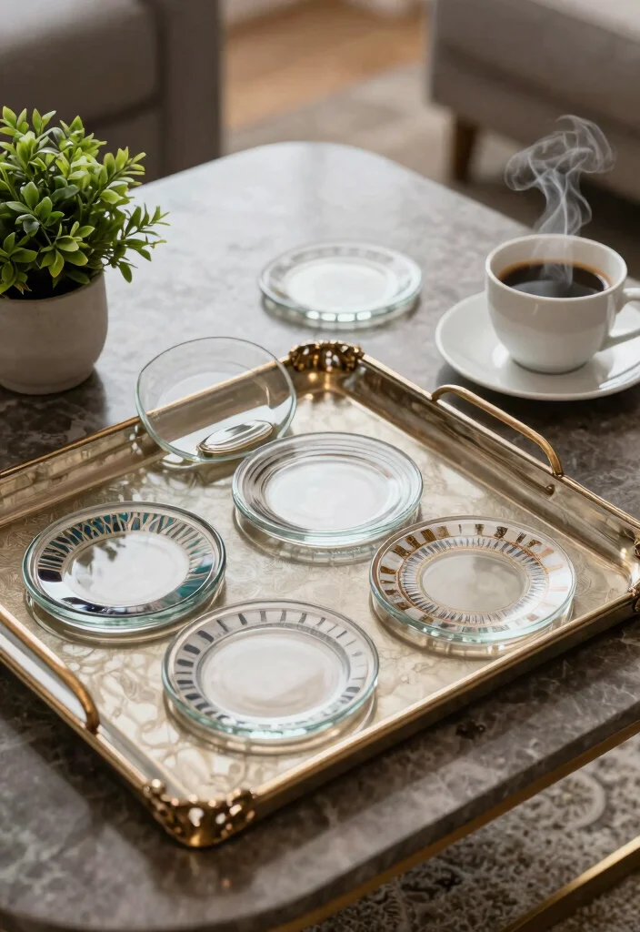 15 Glass Table Decor 2026 Trending Ideas With Clean Styling 39 15 Glass Table Decor 2026 Trending Ideas With Clean Styling - 9. Stylish Glass Coasters 1