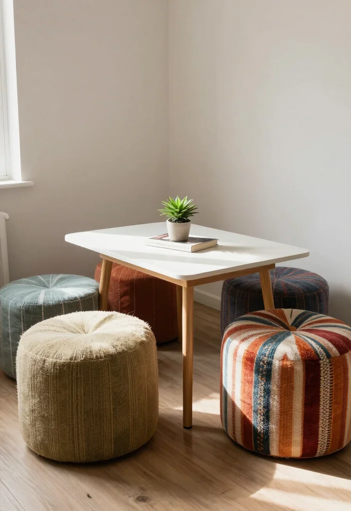 15 Mini Dining Table Small Spaces Ideas That Save Room 53 15 Mini Dining Table Small Spaces Ideas That Save Room - 13. Multi-functional Ottomans 1