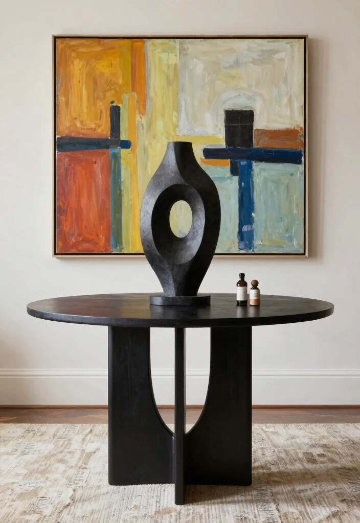 15 Round Foyer Table Decor Ideas That Impress Instantly - 5. Artful Arrangements 1