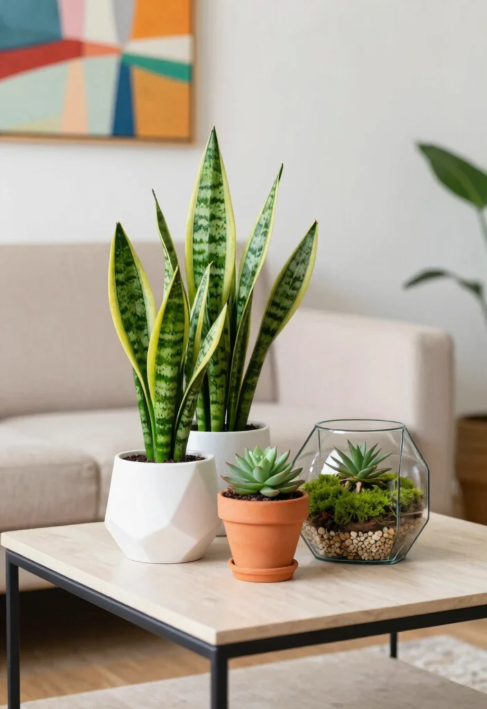 15 Square Coffee Table Decor Ideas That Look Balanced - 1. Greenery Galore 1