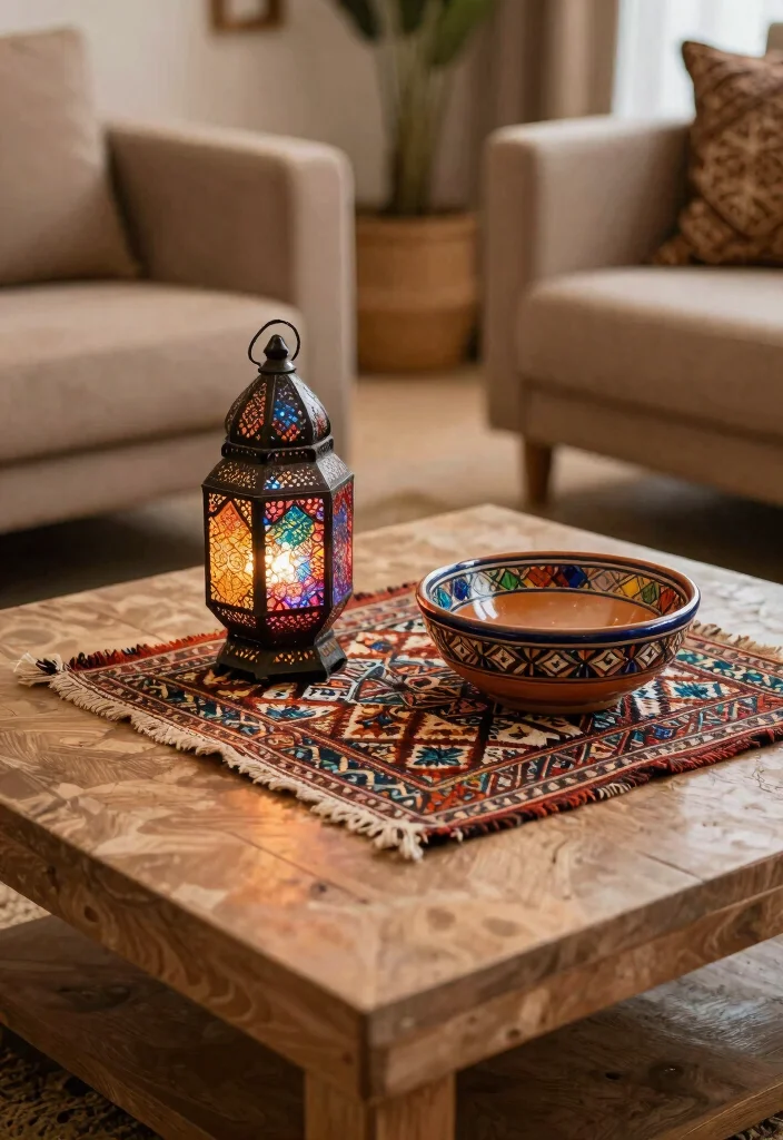 15 Square Coffee Table Decor Ideas That Look Balanced - 14. Global Influences 1