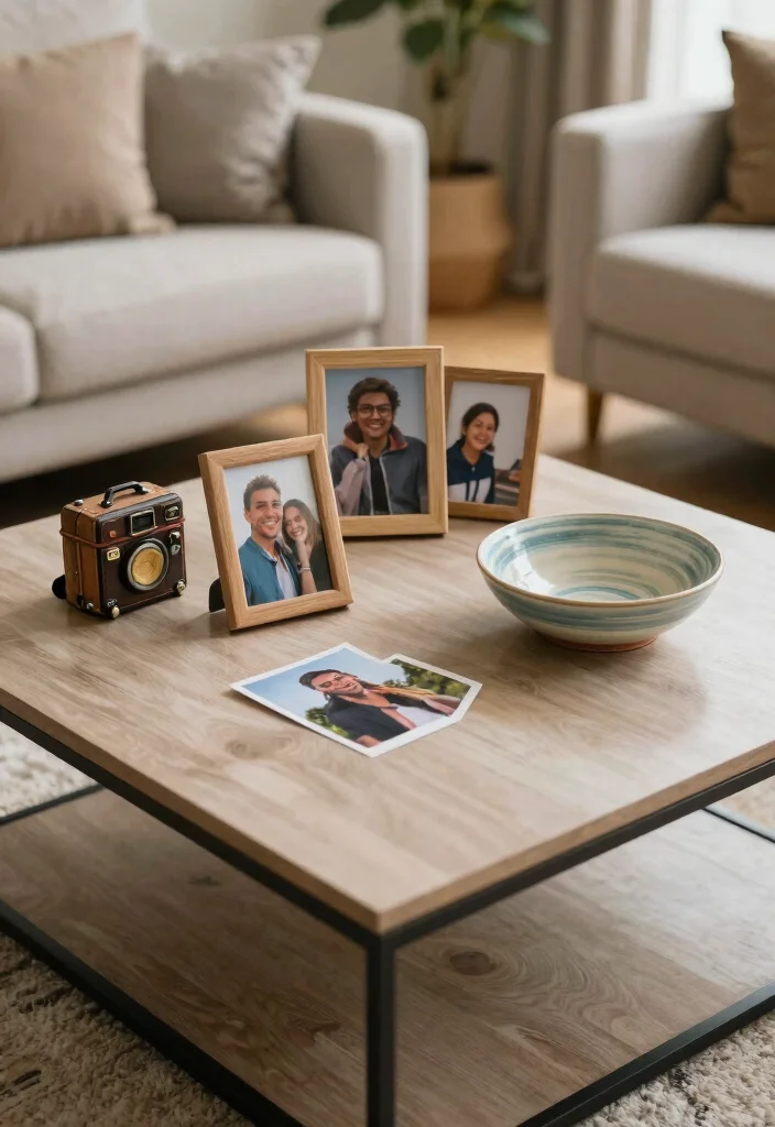 15 Square Coffee Table Decor Ideas That Look Balanced - 9. Personal Touches 1