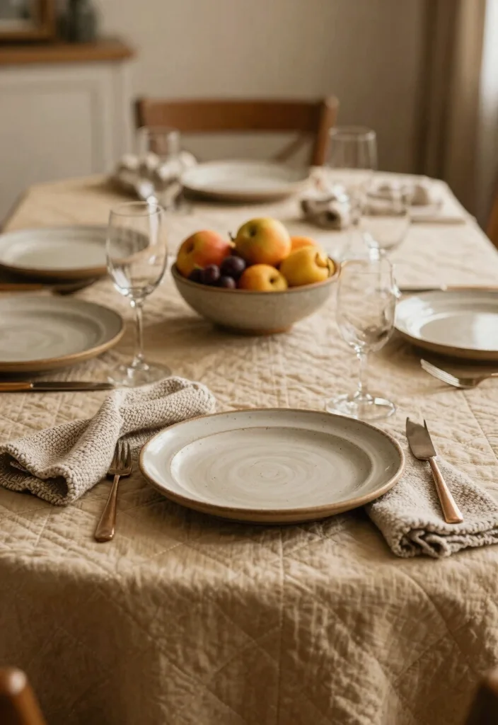 15 Table Cloth Ideas for Home Dining Rooms That Add Charm 53 15 Table Cloth Ideas for Home Dining Rooms That Add Charm - 13. Quilted Table Cloths for Texture 1