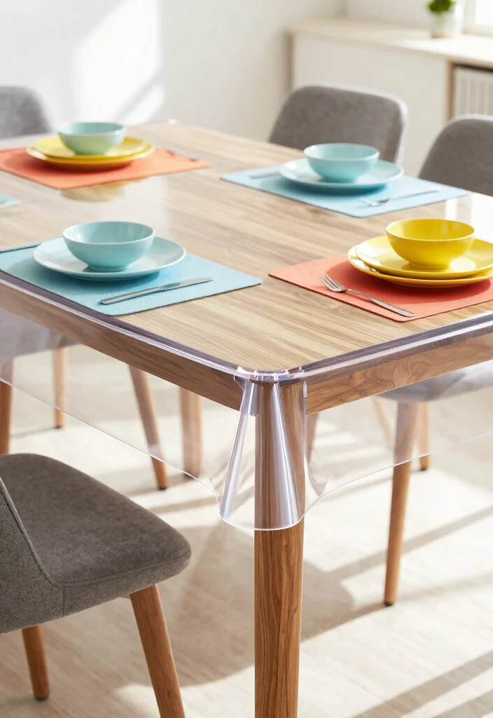 15 Table Cloth Ideas for Home Dining Rooms That Add Charm 54 15 Table Cloth Ideas for Home Dining Rooms That Add Charm - 14. Clear Acrylic Table Cloths 1