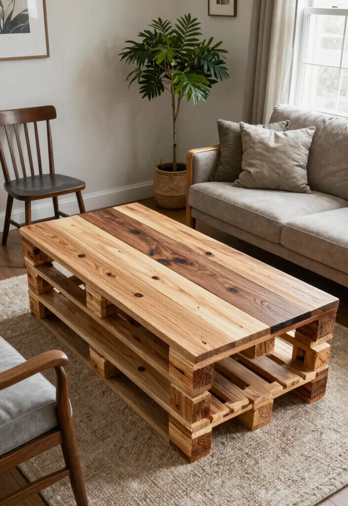 15 Upcycle Dining Table Ideas With Creative Makeover 25 15 Upcycle Dining Table Ideas With Creative Makeover - 5. Pallet Coffee Table Conversion 1