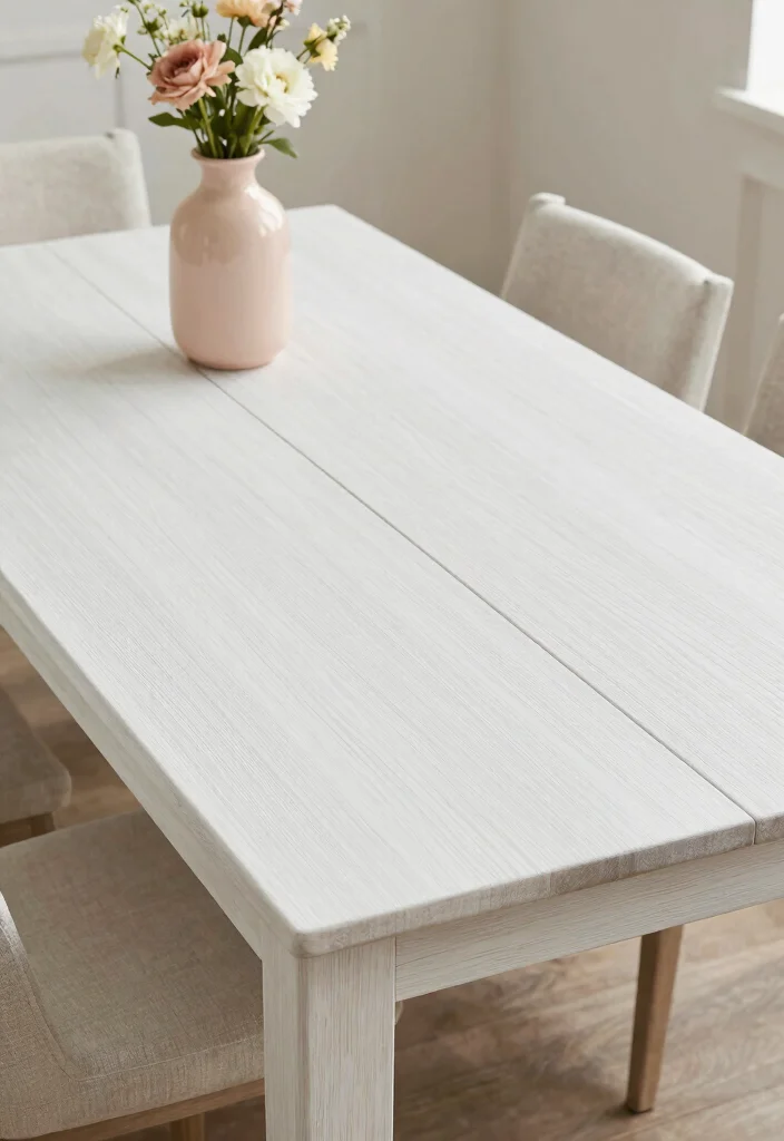 15 Upcycle Dining Table Ideas With Creative Makeover 26 15 Upcycle Dining Table Ideas With Creative Makeover - 6. Elegant Whitewash Finish 1