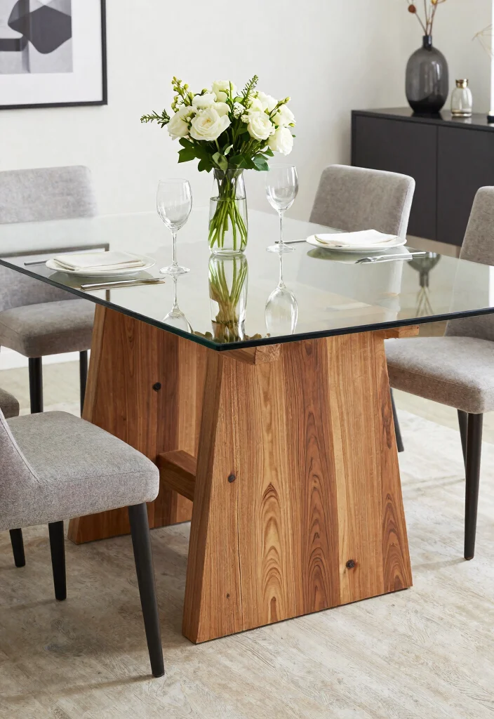 15 Upcycle Dining Table Ideas With Creative Makeover 39 15 Upcycle Dining Table Ideas With Creative Makeover - 9. Adding a Glass Top 1