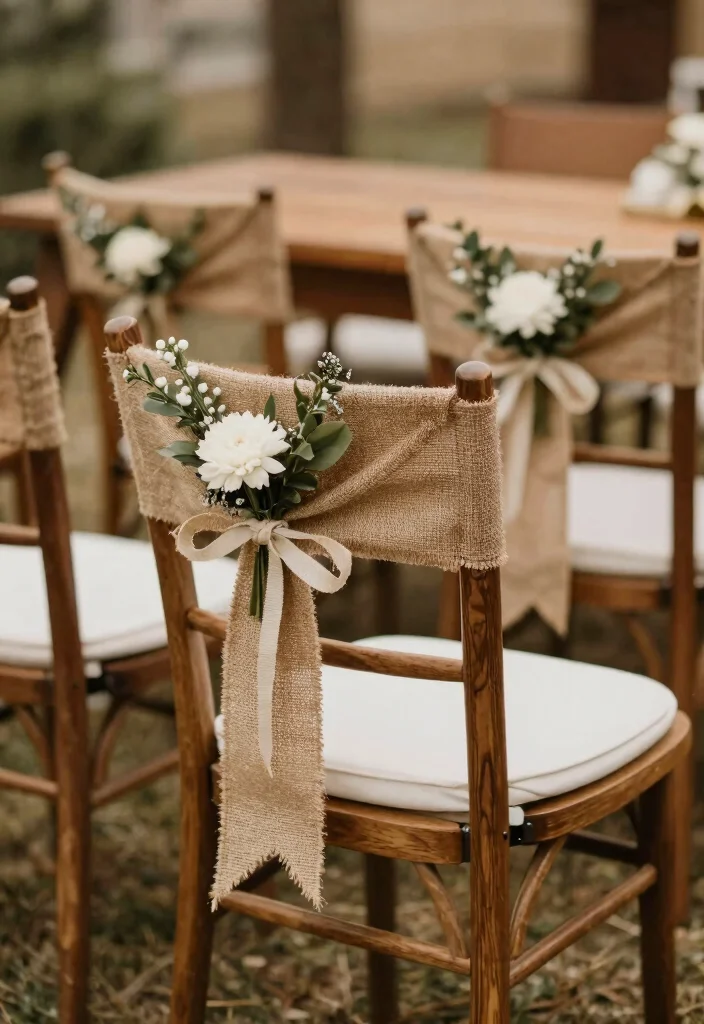 15 Western Wedding Table Decor Ideas With Rustic Flair 21 15 Western Wedding Table Decor Ideas With Rustic Flair - 11. Rustic-Chic Chair Decor 1