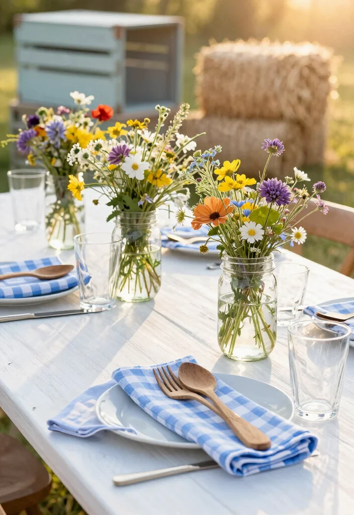 15 Western Wedding Table Decor Ideas With Rustic Flair 7 15 Western Wedding Table Decor Ideas With Rustic Flair - 7. Country Chic Elements 1