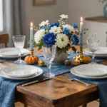 16 Blue Thanksgiving Table Decor Ideas With Elegant Touch