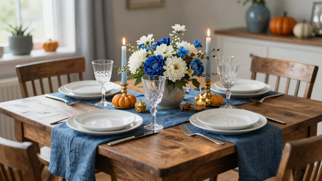 16 Blue Thanksgiving Table Decor Ideas With Elegant Touch