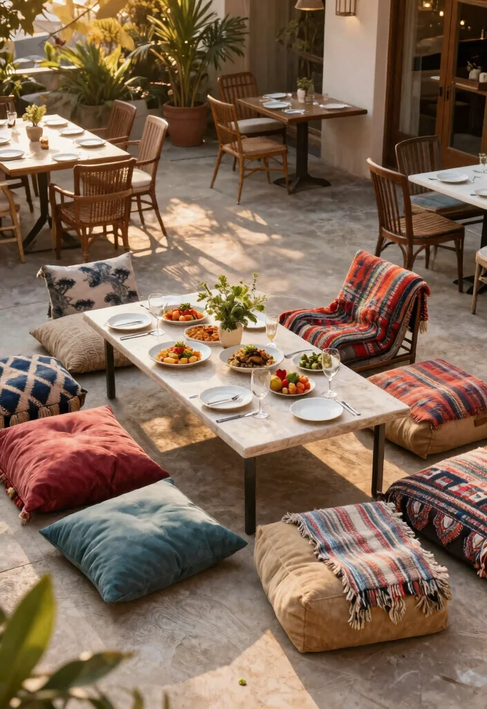 16 Boho Table Decor Ideas With Free Spirited Style - 10. Gathered Seating Areas 1