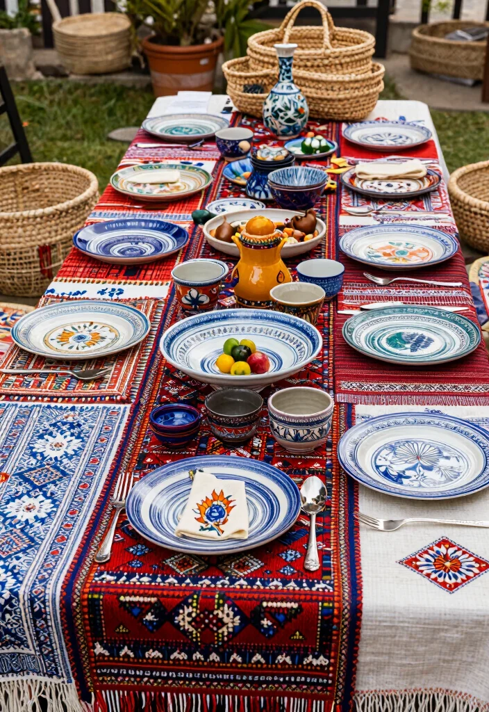 16 Boho Table Decor Ideas With Free Spirited Style - 16. Cultural Touches 1