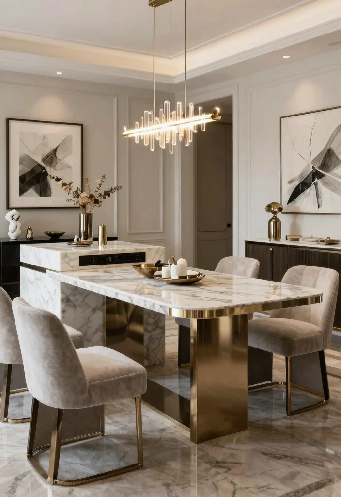 16 Counter Height Dining Table Set Ideas With Modern Flair 44 16 Counter Height Dining Table Set Ideas With Modern Flair - 14. Luxe Materials for a Chic Vibe 1