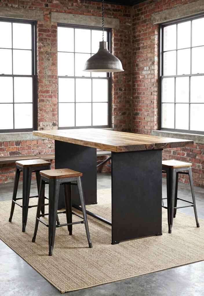 16 Counter Height Dining Table Set Ideas With Modern Flair 2 16 Counter Height Dining Table Set Ideas With Modern Flair - 2. Industrial Elegance 1