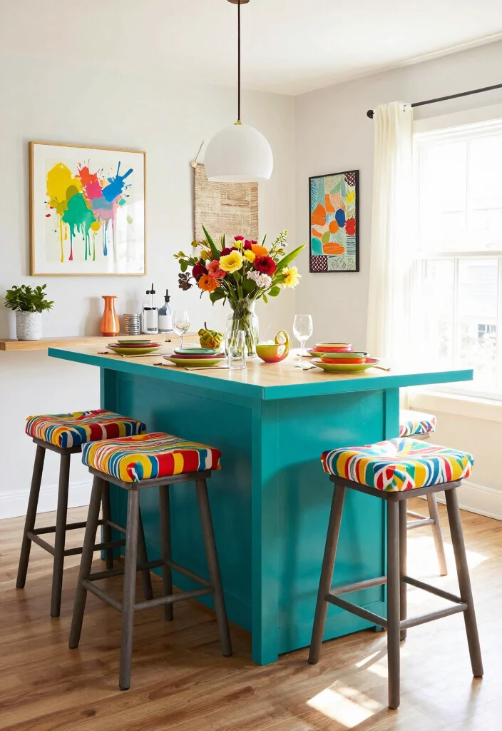 16 Counter Height Dining Table Set Ideas With Modern Flair 15 16 Counter Height Dining Table Set Ideas With Modern Flair - 5. Bold Colors and Patterns 1