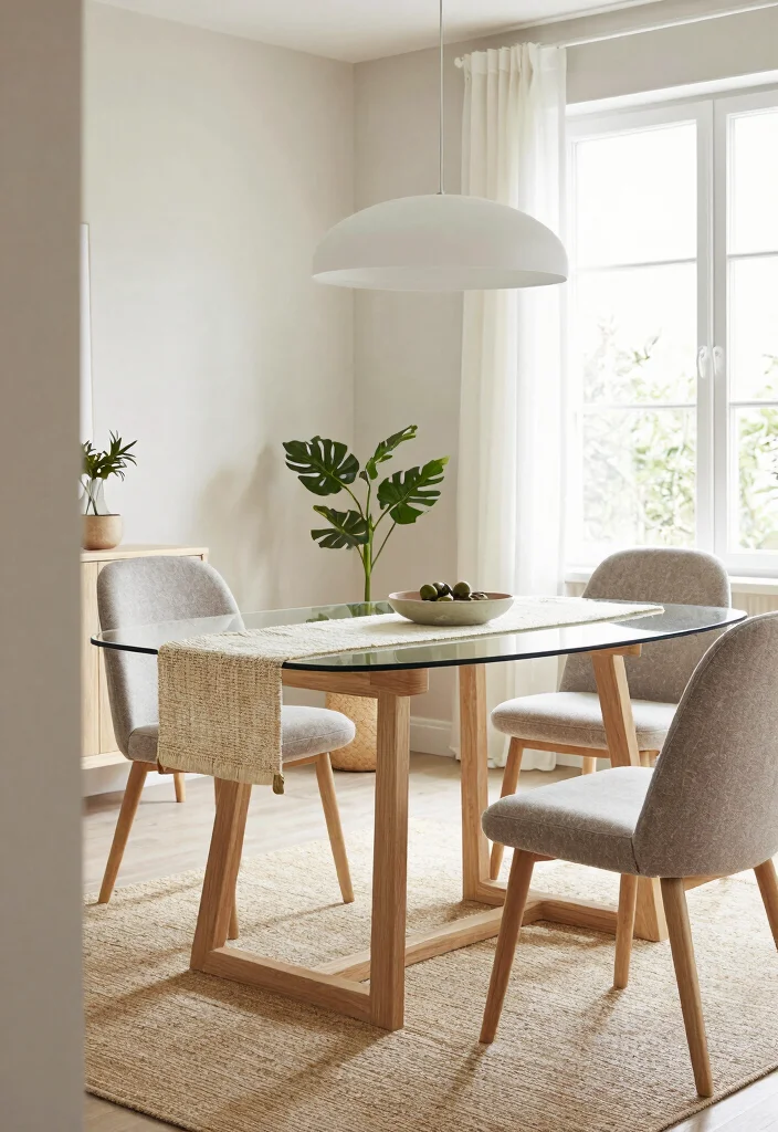 16 Dining Table Glass Top Design Ideas That Look Sleek 1 16 Dining Table Glass Top Design Ideas That Look Sleek - 1. Scandinavian Style with a Glass Top 1