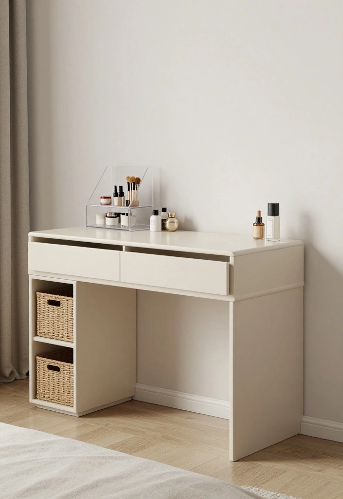 16 Dressing Table Decor 2026 Trending Ideas With Chic Touches 14 16 Dressing Table Decor 2026 Trending Ideas With Chic Touches - 4. Minimalist Storage Solutions 1