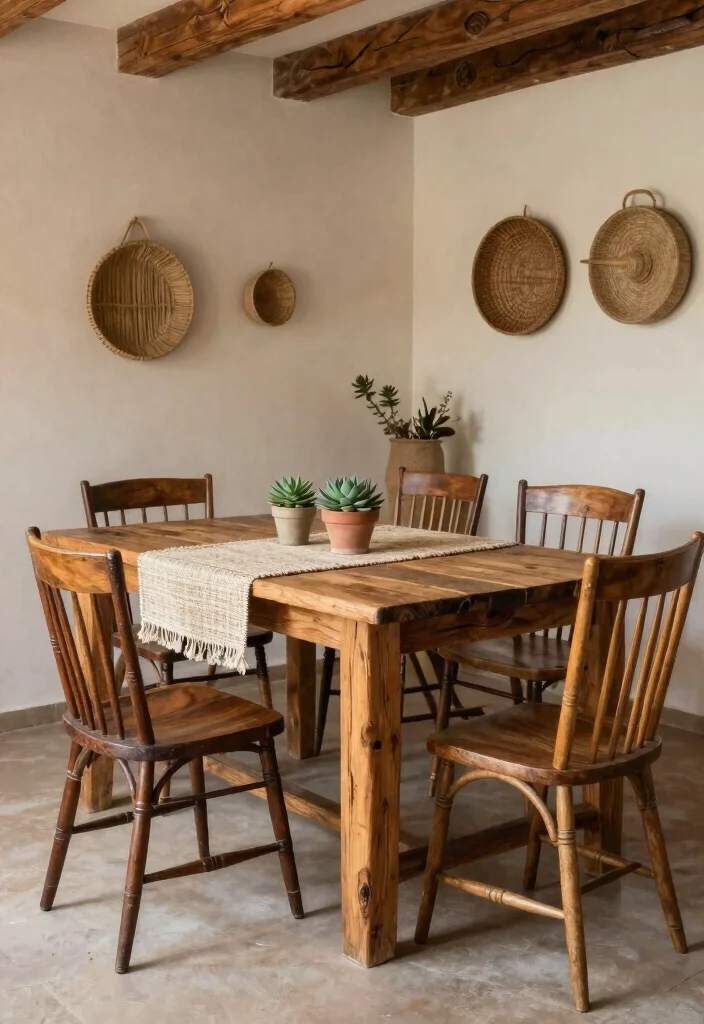 16 Eco-Friendly 6 Chair Dining Table Ideas For Family Gatherings - 1. Rustic Reclaimed Wood Charm 1
