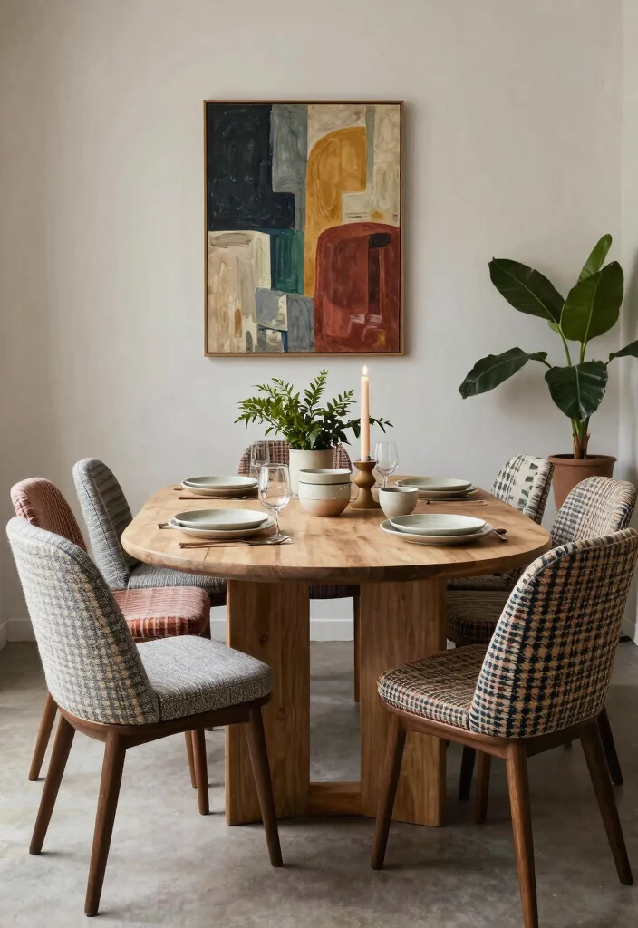 16 Eco-Friendly 6 Chair Dining Table Ideas For Family Gatherings - 12. Artistic Creative Table Settings 1
