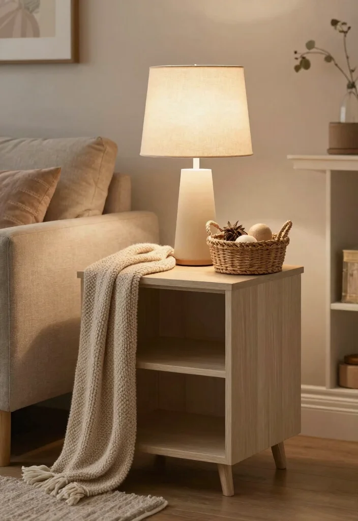 16 End Table Decor Living Room With Lamp Ideas That Glow Beautifully 23 16 End Table Decor Living Room With Lamp Ideas That Glow Beautifully - 13. Monochrome Warmth 1