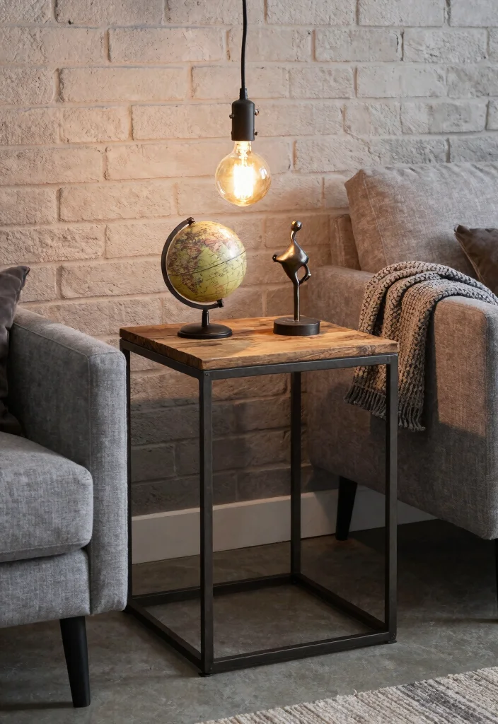 16 End Table Decor Living Room With Lamp Ideas That Glow Beautifully 2 16 End Table Decor Living Room With Lamp Ideas That Glow Beautifully - 2. Industrial Chic Vibes 1