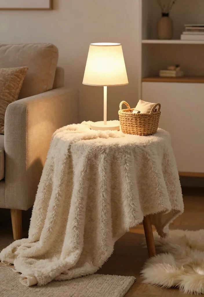 16 End Table Decor Living Room With Lamp Ideas That Glow Beautifully 14 16 End Table Decor Living Room With Lamp Ideas That Glow Beautifully - 4. Soft and Cozy Textures 1