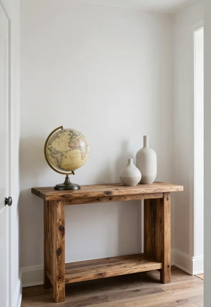 16 Hallway Console Table Decor Ideas That Welcome Beautifully - 15. Mix of Old and New 1