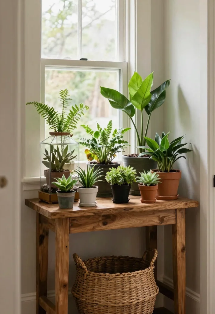 16 Hallway Console Table Decor Ideas That Welcome Beautifully - 2. Botanical Oasis 1