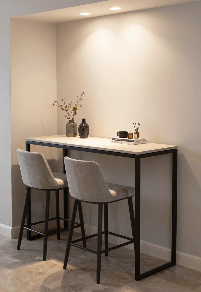 16 MCM Dining Table Ideas With Retro Charm 53 16 MCM Dining Table Ideas With Retro Charm - 13. Stylish Console Dining Table 1