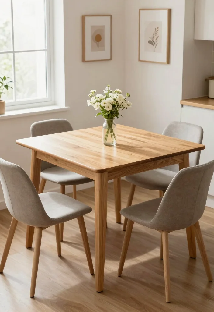 16 MCM Dining Table Ideas With Retro Charm 36 16 MCM Dining Table Ideas With Retro Charm - 6. Compact Square Table for Small Spaces 1