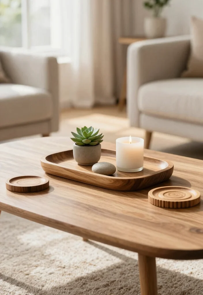16 Minimal Coffee Table Decor Ideas With Simple Elegance - 1. Natural Elements 1